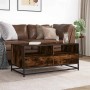 Mesa de centro madera ingeniería metal roble humo 100x50x45 cm by , Coffee table - Ref: Foro24-848786, Price: 97,93 €, Discou...