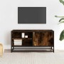 Mueble TV metal y madera ingeniería roble humo 80x34,5x40 cm von , TV-Möbel - Ref: Foro24-848821, Preis: 64,87 €, Rabatt: %