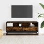 Mueble TV metal y madera ingeniería roble ahumado 100x34,5x40cm von , TV-Möbel - Ref: Foro24-848816, Preis: 86,49 €, Rabatt: %