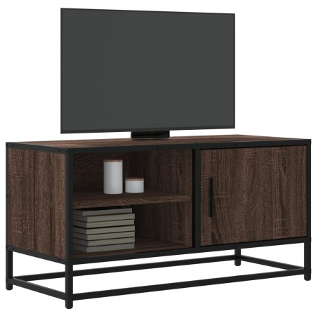 Mueble TV metal y madera ingeniería marrón roble 80x34,5x40 cm von , TV-Möbel - Ref: Foro24-848823, Preis: 68,38 €, Rabatt: %