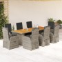 Set comedor jardín 9 pzas y cojines ratán sintético gris von , Gartensets - Ref: Foro24-3277616, Preis: 1,00 €, Rabatt: %