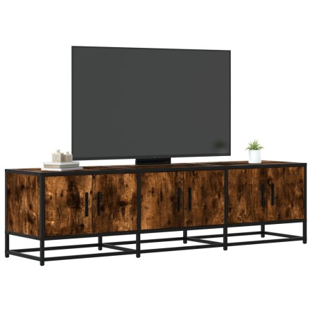 Mueble TV metal y madera ingeniería roble humo 150x35x41 cm by , TV Furniture - Ref: Foro24-848861, Price: 97,50 €, Discount: %