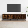 Mueble TV metal y madera ingeniería roble humo 150x35x41 cm by , TV Furniture - Ref: Foro24-848861, Price: 97,50 €, Discount: %