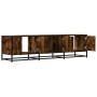 Mueble TV metal y madera ingeniería roble humo 150x35x41 cm by , TV Furniture - Ref: Foro24-848861, Price: 97,50 €, Discount: %