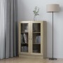 Vitrine aus eichenfarbenem Sperrholz, 82,5 x 30,5 x 115 cm von vidaXL, Bücherregale und Regale - Ref: Foro24-802753, Preis: 9...