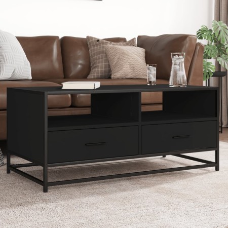 Mesa de centro madera de ingeniería y metal negro 100x50x45 cm by , Coffee table - Ref: Foro24-848784, Price: 102,17 €, Disco...