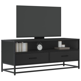 Mueble de TV madera de ingeniería y metal negro 100x34,5x40 cm de , Muebles TV - Ref: Foro24-848814, Precio: 93,17 €, Descuen...