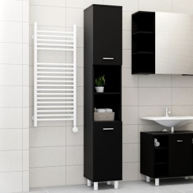 Armario de baño madera contrachapada negro 30x30x179 cm de vidaXL, Muebles de baño - Ref: Foro24-802625, Precio: 75,35 €, Des...