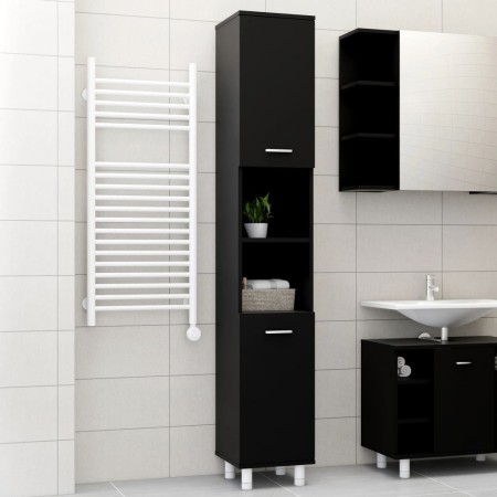Black plywood bathroom cabinet 30x30x179 cm by vidaXL, Bathroom furniture - Ref: Foro24-802625, Price: 75,35 €, Discount: %