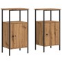 Mesitas noche 2 uds madera ingeniería roble artisan 41x31x80 cm by , Nightstands - Ref: Foro24-857249, Price: 92,52 €, Discou...