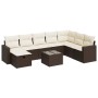 Set de sofás de jardín 9 pzas y cojines ratán sintético marrón by , Garden sets - Ref: Foro24-3325449, Price: 555,90 €, Disco...