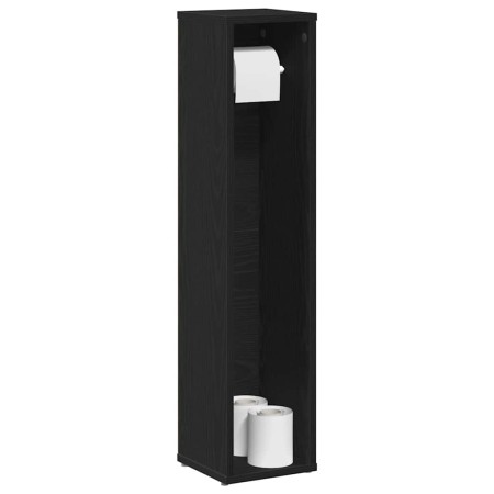 Mueble de baño con portarrollos negro 20,5x20x90 cm by , Bathroom furniture - Ref: Foro24-858507, Price: 27,90 €, Discount: %