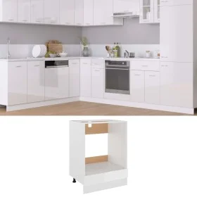 Glänzend weißer Ofenschrank aus Holzwerkstoff, 60 x 46 x 81,5 cm von vidaXL, Küchenschränke - Ref: Foro24-802502, Preis: 58,9...