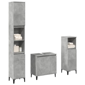 Set muebles de baño 2 piezas madera contrachapada gris hormigón de , Muebles de baño - Ref: Foro24-3324948, Precio: 157,89 €,...