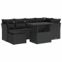 Set de sofás de jardín 7 pzas con cojines ratán sintético negro by , Garden sets - Ref: Foro24-3326186, Price: 515,07 €, Disc...