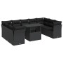 Set de sofás de jardín y cojines 10 pzas ratán sintético negro by , Garden sets - Ref: Foro24-3326216, Price: 687,11 €, Disco...
