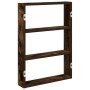 Estante de pared madera ingeniería roble ahumado 43x9x60 cm