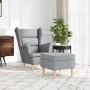 Sillón con reposapiés tela gris claro by , Armchairs - Ref: Foro24-3307989, Price: 265,56 €, Discount: %