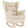 Silla mecedora de lino blanco 74x90x102 cm by , Armchairs - Ref: Foro24-4016931, Price: 210,67 €, Discount: %