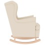 Silla mecedora de lino blanco 74x90x102 cm by , Armchairs - Ref: Foro24-4016931, Price: 210,67 €, Discount: %