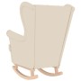 Silla mecedora de lino blanco 74x90x102 cm by , Armchairs - Ref: Foro24-4016931, Price: 210,67 €, Discount: %