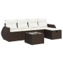 Set sofás de jardín 6 piezas y cojines ratán sintético marrón by , Garden sets - Ref: Foro24-3325579, Price: 388,14 €, Discou...