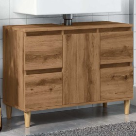 Mueble de lavabo madera ingeniería roble artisan 80x33x60 cm de , Tocadores de baño - Ref: Foro24-857127, Precio: 95,32 €