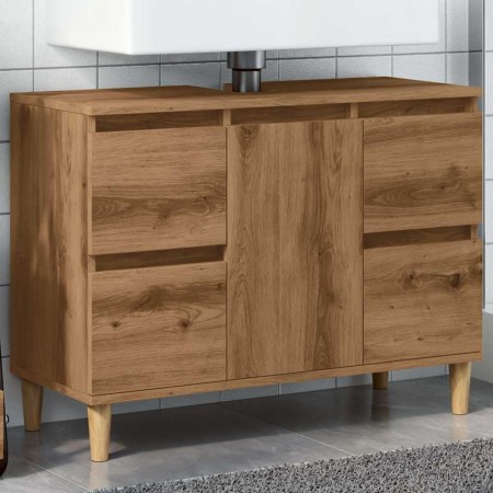 Mueble de lavabo madera ingeniería roble artisan 80x33x60 cm by , bathroom vanities - Ref: Foro24-857127, Price: 95,32 €, Dis...