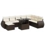 Set de sofás de jardín 9 pzas y cojines ratán sintético marrón von , Gartensets - Ref: Foro24-3326694, Preis: 616,51 €, Rabat...
