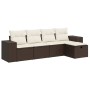 Set comedor de jardín 5 piezas y cojines ratán sintético marrón by , Garden sets - Ref: Foro24-3325669, Price: 339,93 €, Disc...
