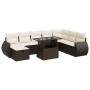 Set de sofás de jardín 9 pzas y cojines ratán sintético marrón by , Garden sets - Ref: Foro24-3327923, Price: 638,78 €, Disco...