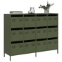 Aparador de acero laminado en frío verde oliva 135x39x103,5 cm by , Sideboards - Ref: Foro24-3307177, Price: 305,83 €, Discou...