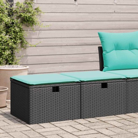 Set sofás jardín y cojines 2 pzas ratán sintético acacia negro von , Gartensets - Ref: Foro24-3328670, Preis: 128,73 €, Rabat...