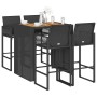 Set bar jardín sin cojines 5 pzas ratán sintético acacia negro von , Gartensets - Ref: Foro24-3328886, Preis: 480,67 €, Rabat...