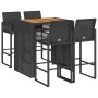 Set bar jardín sin cojines 5 pzas ratán sintético acacia negro von , Gartensets - Ref: Foro24-3328886, Preis: 480,67 €, Rabat...