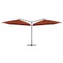 Sombrilla doble de jardín palo de acero terracota 250x250 cm de , Sombrillas - Ref: Foro24-47325, Precio: 133,97 €
