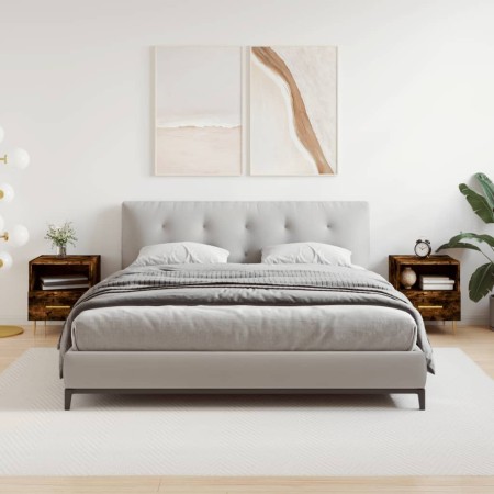 Mesita noche 2 uds madera ingeniería roble ahumado 40x35x47,5cm by , Nightstands - Ref: Foro24-827415, Price: 71,41 €, Discou...
