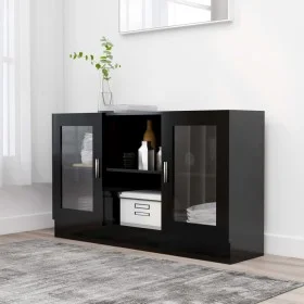 Vitrine aus schwarzem Sperrholz, 120 x 30,5 x 70 cm von vidaXL, Sideboards - Ref: Foro24-802787, Preis: 99,38 €, Rabatt: %