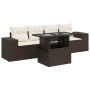 Set comedor de jardín 5 piezas y cojines ratán sintético marrón by , Garden sets - Ref: Foro24-3326724, Price: 391,06 €, Disc...