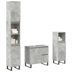 Set muebles de baño 2 piezas madera contrachapada gris hormigón von , Badezimmermöbel - Ref: Foro24-3324957, Preis: 193,48 €,...
