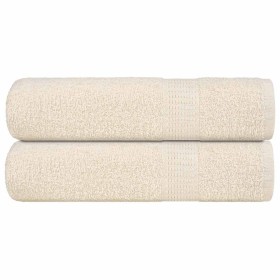 Toallas de ducha 2 uds 100% algodón crema 70x140 cm 360 gsm de , Toallas - Ref: Foro24-137001, Precio: 27,59 €, Descuento: %