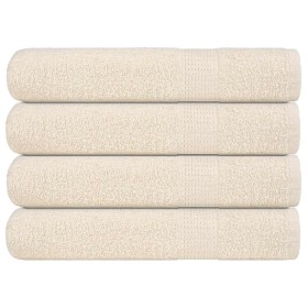 Toallas de sauna 4 uds 100% algodón crema 80x200 cm 360 gsm de , Toallas - Ref: Foro24-137008, Precio: 57,55 €, Descuento: %