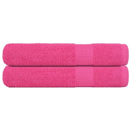 Toallas de sauna 2 uds 100% algodón rosa 80x200 cm 360 gsm