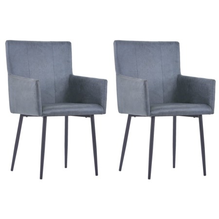 Sillas comedor reposabrazos 2 uds cuero ante sintética gris von , Essstühle - Ref: Foro24-282058, Preis: 197,13 €, Rabatt: %