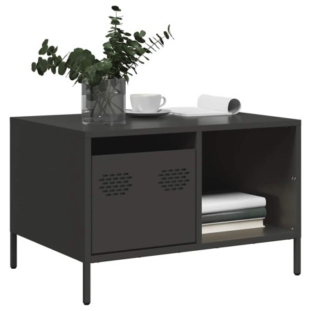 Mesa de centro acero laminado en frío negro 68,5x50x43,5 cm by , Coffee table - Ref: Foro24-851280, Price: 69,01 €, Discount: %