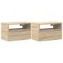 Mesitas de noche de pared 2 unidades roble sonoma 45x26x28,5 cm by , Nightstands - Ref: Foro24-858601, Price: 69,27 €, Discou...