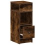 Mesilla de noche con cajón roble ahumado 25x31x66 cm by , Nightstands - Ref: Foro24-858622, Price: 48,11 €, Discount: %