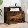 Mesilla de noche con cajón roble ahumado 51x31x47 cm by , Nightstands - Ref: Foro24-858676, Price: 39,25 €, Discount: %