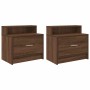 Mesillas de noche con cajón 2 uds roble marrón 51x31x47 cm by , Nightstands - Ref: Foro24-858681, Price: 73,93 €, Discount: %