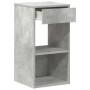 Mesilla de noche con cajón gris hormigón 35x34x66,5 cm de , Mesitas de noche - Ref: Foro24-858719, Precio: 44,00 €